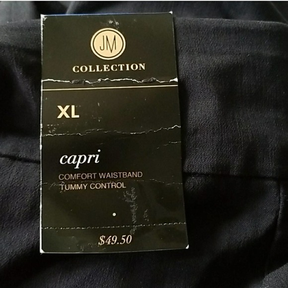 JM Collection Black Capri Pants Silver XL - Picture 4 of 6